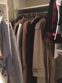 These are some of the fine Brooks Brothers wool and other coats.