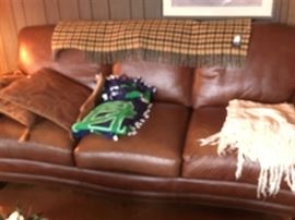 This is one of a three-piece leather ensemble all in great condition. This is the couch.