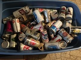One of two totes of aluminum beer cans.