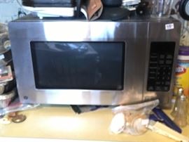 This is a nice stainless steel microwave -- a GE, I think.