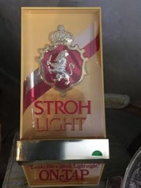 This is one of many excellent beer signs in the sale. It is an as-is piece due to a crack in the plastic cover.