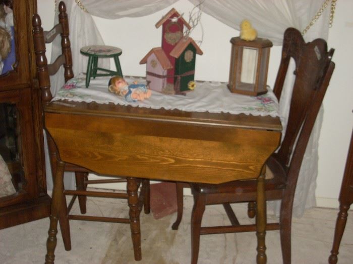 Chairs, Birdhouses and more (Drop Leaf Table  sold Friday)