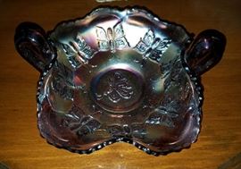 Vintage Fenton Butterfly Carnival Glass Bowl