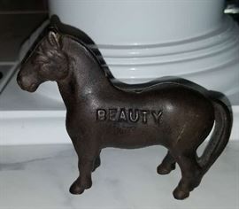 Circa 1900 Cast Iron "Black Beauty" Horse Penny Bank