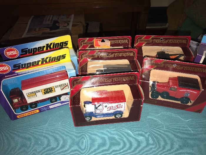 Die cast cars and trucks