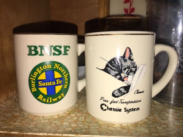 BNSF and Chessie coffee mugs