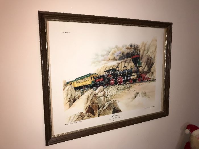 Framed train prints by Don Whitlatch