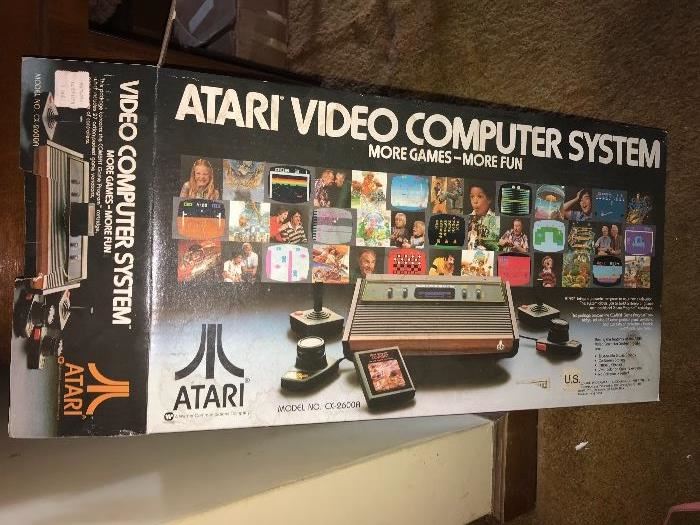 Vintage Atari video computer system and games