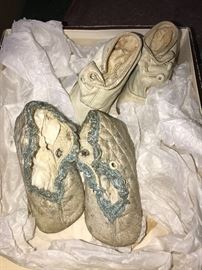 Vintage baby shoes and clothes