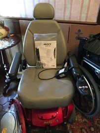 Jazzy battery powered wheelchair.