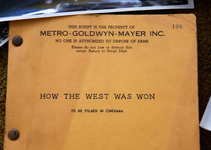 MGM Movie Script - How The West Was Won (Includes multiple photos from the film as well)