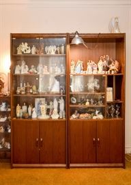 Pair of Tall Display Cabinets with Storage
