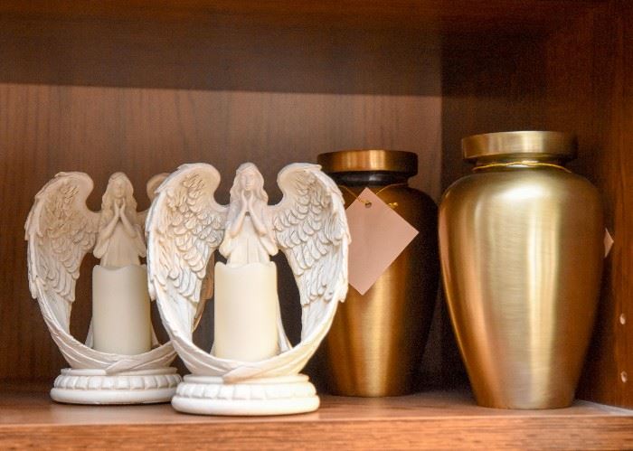 Angel Candle Holders, Urns