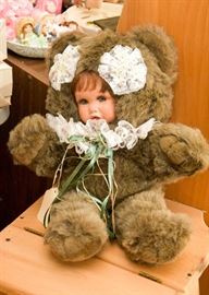 Teddy Bear with Doll Face