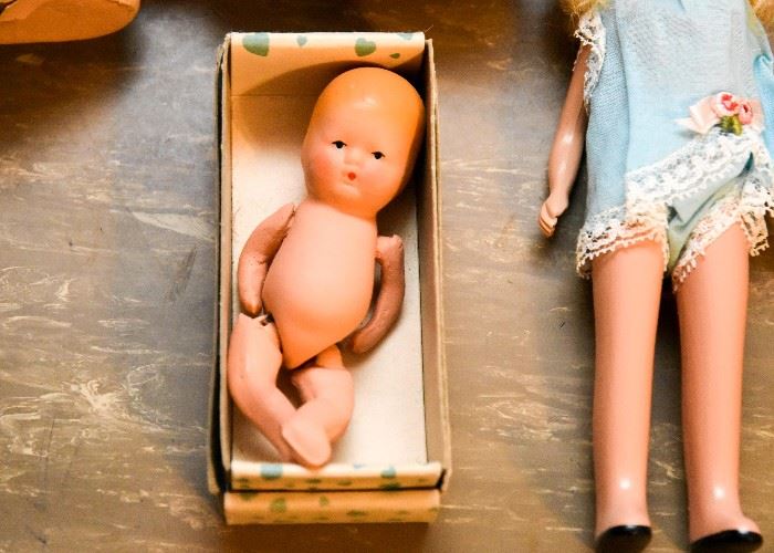 Vintage Miniature Jointed Baby Doll