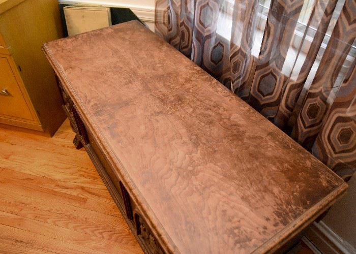 Vintage Carved Wood (Cedar Interior) Blanket Chest