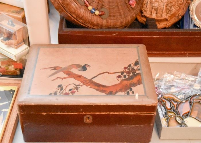 Vintage Tin Box with Pheasant