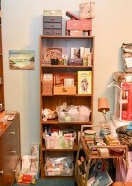 Tall Laminate Bookshelf (there are 3 of these), Bath & Vanity Items
