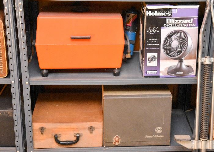 Portable Grill, Wood Storage Box, Slide Projectors, Oscillating Fans