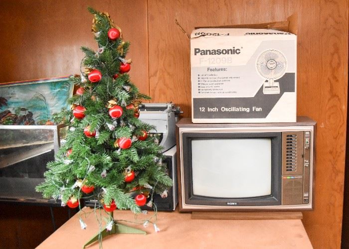 Christmas Decor, Vintage TVs, Oscillating Fans