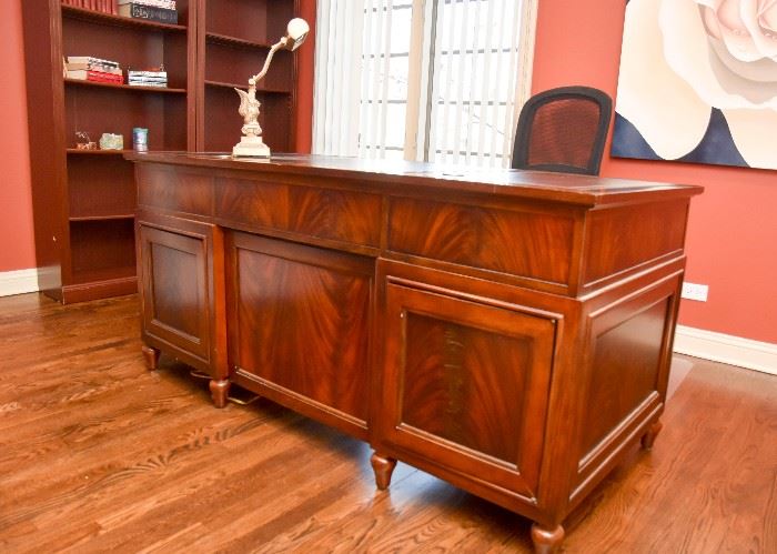 BUY IT NOW! Lot #111, Executive Office Desk with Leather Top, $400
