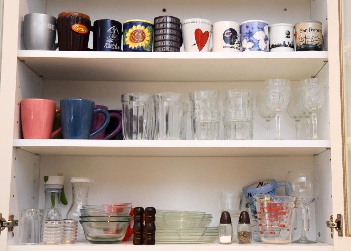Coffee Mugs, Glassware, Stemware, Etc.
