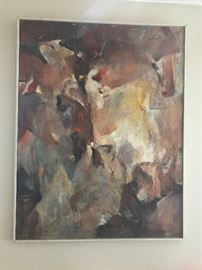 approx 35x 44" large modern abstract, original oil on canvas by Henny Marks