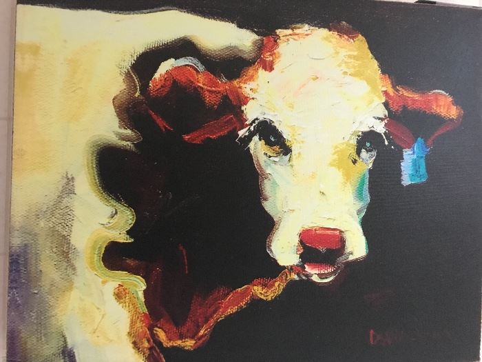 pop art canvas cow