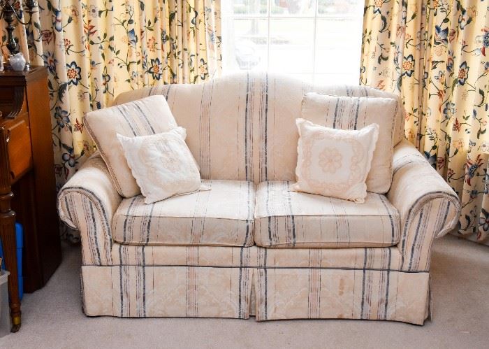 Neutral Upholstered 2-Seat Loveseat / Sofa