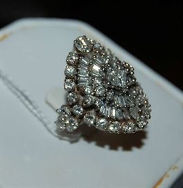 Large Diamond Cluster Ring 14K 5.09 TCW