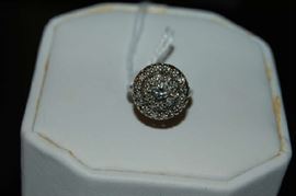 Small Diamond Cluster Ring 14K .70 TCW