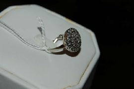Small Diamond Cluster Ring 14K .70 TCW