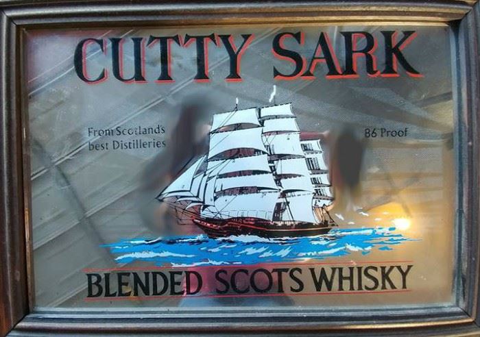 cutty sark blended scots whisky bar mirror