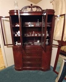 cherry vintage china cabinet