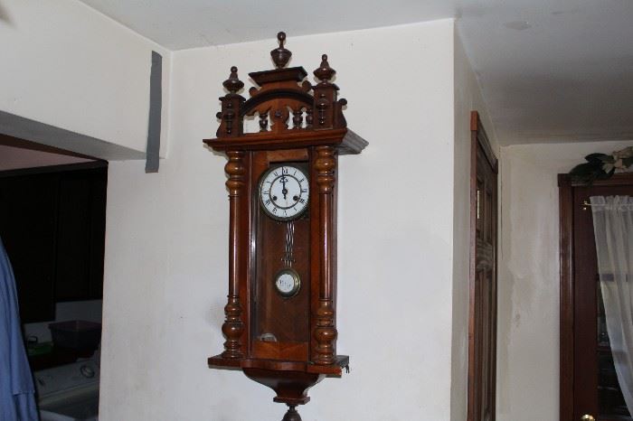 one of several antique clocks