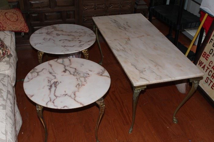 3 PIECE MARBLE TABLE SET AVAILABLE