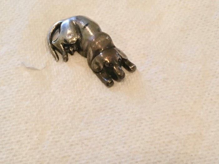Sterling Silver Dog paper weight 
