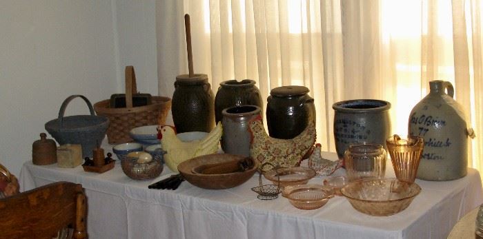 Some of the pottery and collectible selections