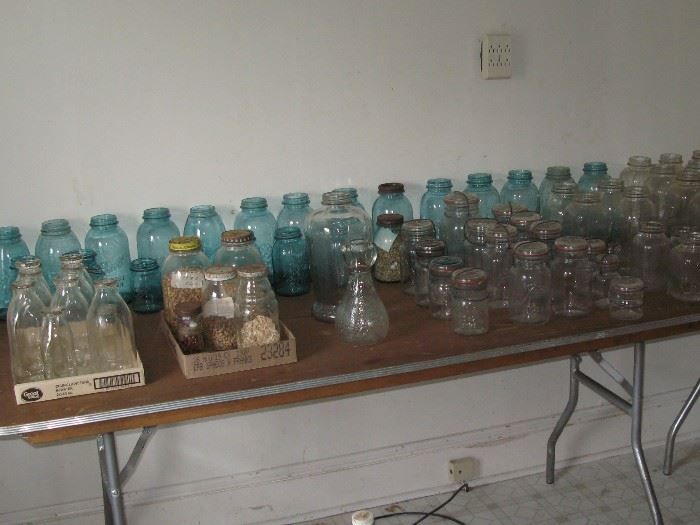 Part of the large collection of canning jars