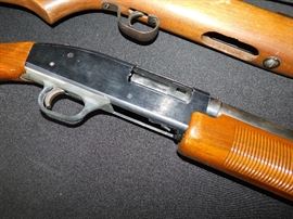 Mossberg 500A (note crack in stock)