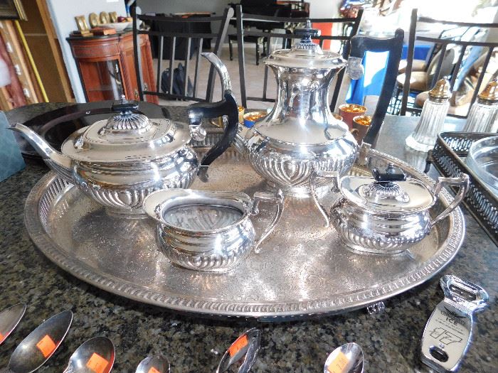 Leonard silver tea service set