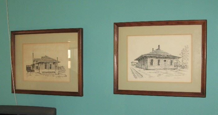 Mt. Holly and Spencer Railroad Depots--limited edition prints