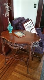 vintage tall parlor table