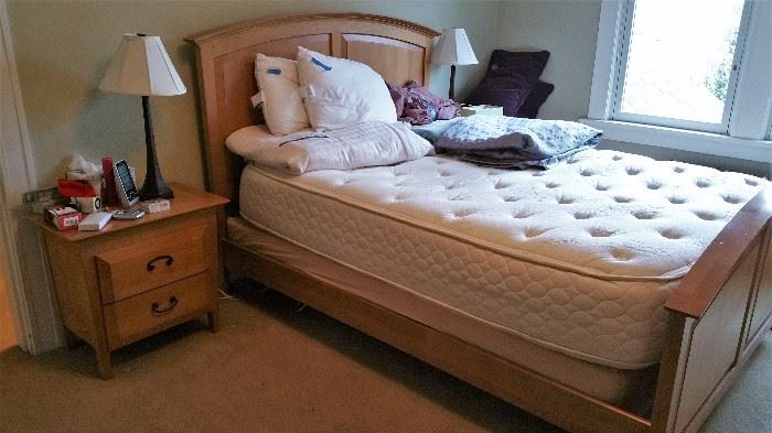queen bed - mattress and boxspring - headboard/footboard - side stands with drawers - all priced separately, ask for price on set!