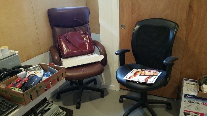 two nice office chairs - lady's briefcase bag