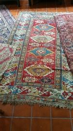 Fabulous Caucasus wool on wool-mid 19th C-a few old repairs-lovely colors--rare!