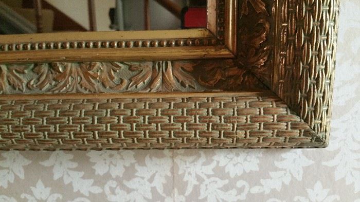 very nice antique gilt basketweave frame