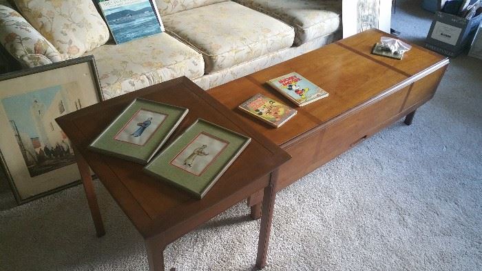 retro side table and drop leaf coffee table - matching