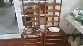 matching side chairs - nice 1950's ladderbacks