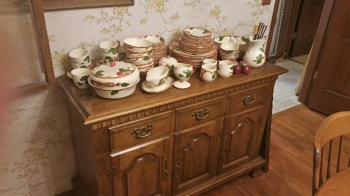 maple sideboard - server.... Franciscan Apple (English) sold as a set